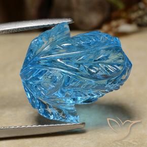 9,17 ctw natürlicher Swiss Blue Topas, Blumen-Schliff, Transparent
