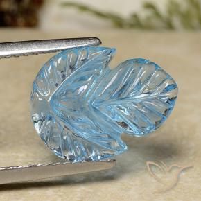 9,17 ctw natürlicher Swiss Blue Topas, Blumen-Schliff, Transparent
