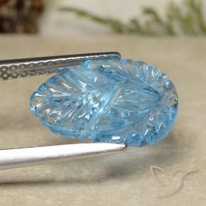 9,17 ctw natürlicher Swiss Blue Topas, Blumen-Schliff, Transparent