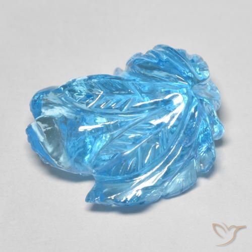 9,17 ctw natürlicher Swiss Blue Topas, Blumen-Schliff, Transparent