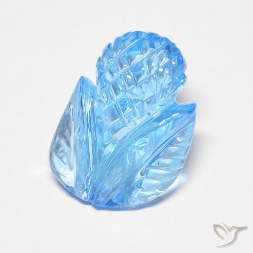 9,17 ctw natürlicher Himmerlblau Topas, Blumen-Schliff, Transparent