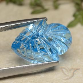 9,17 ctw natürlicher Swiss Blue Topas, Blumen-Schliff, Transparent