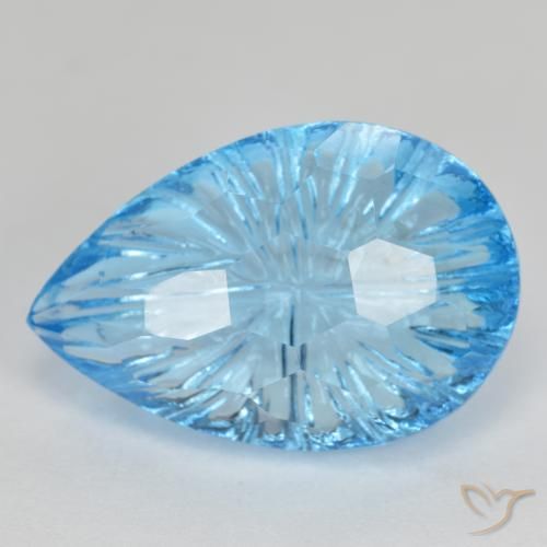 11.55ct Natürlicher Swiss Blue Topas, Birnenform, Transparent