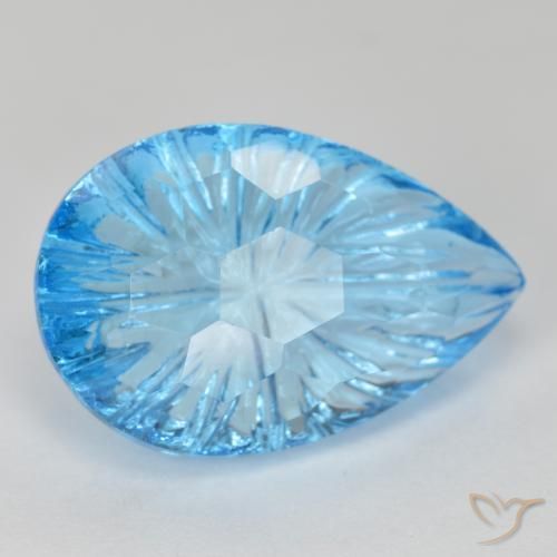 9,17 ctw natürlicher Swiss Blue Topas, Birnenform, Transparent