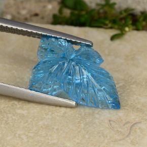 9,17 ctw natürlicher Swiss Blue Topas, Blumen-Schliff, Transparent
