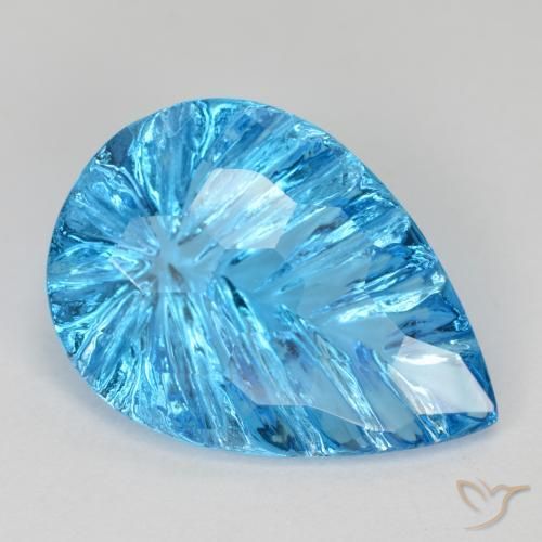 9,17 ctw natürlicher Swiss Blue Topas, Birnenform, Transparent