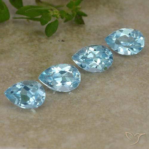 2.07 ct natürliche Swiss Blue Topas-Edelsteine, Birnenform, VVS-VS