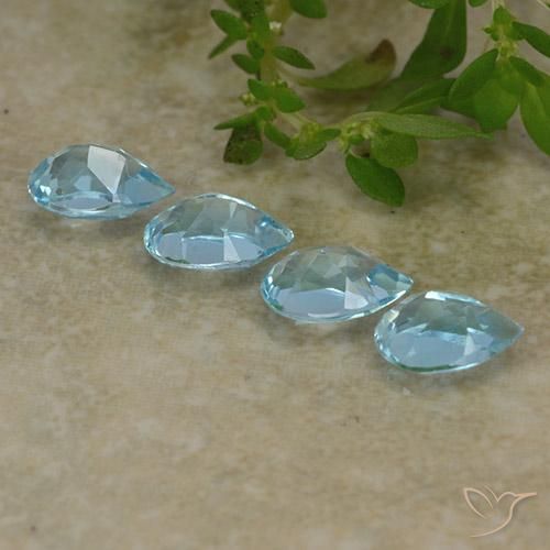 2.07 ct natürliche Swiss Blue Topas-Edelsteine, Birnenform, VVS-VS