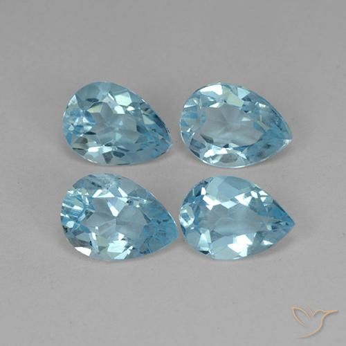 3.29ctw Natürlicher Himmerlblau Topas, Birnenform, VVS-VS