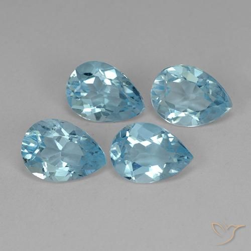 3.29 ct natürliche Himmerlblau Topas-Edelsteine, Birnenform, VVS-VS