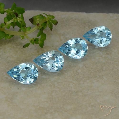 3.09 ct natürliche Himmerlblau Topas-Edelsteine, Birnenform, VVS-VS