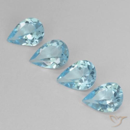 2.81 ct natürliche Himmerlblau Topas-Edelsteine, Birnenform, VVS-VS