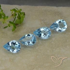 2.92 ct natürliche Swiss Blue Topas-Edelsteine, Birnenform, VVS-VS
