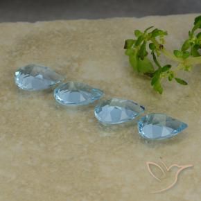 2.92 ct natürliche Swiss Blue Topas-Edelsteine, Birnenform, VVS-VS