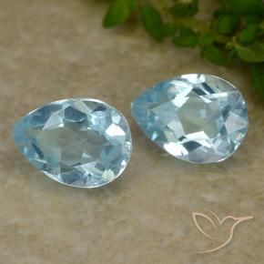 1.75 ct natürliche Himmerlblau Topas-Edelsteine, Birnenform, VVS-VS