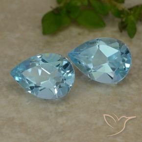 1.69 ct natürliche Himmerlblau Topas-Edelsteine, Birnenform, VVS-VS
