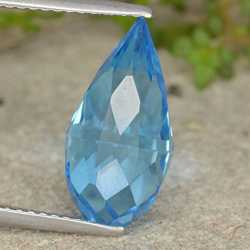 6.64ct Natürlicher Swiss Blue Topas, Briolette, VS