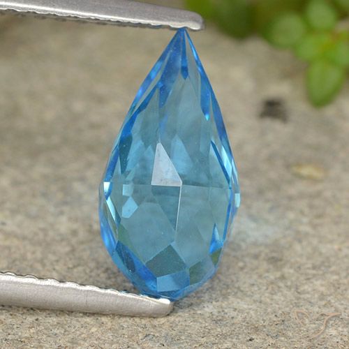 2.70ct Natürlicher Swiss Blue Topas, Briolette, VVS-VS