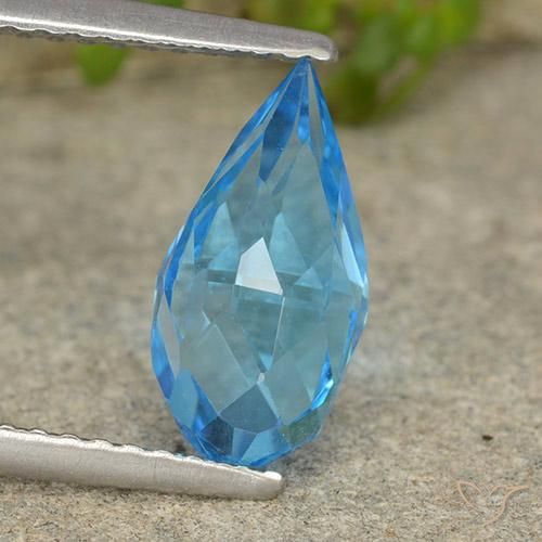 2.70ct Natürlicher Swiss Blue Topas, Briolette, VVS-VS