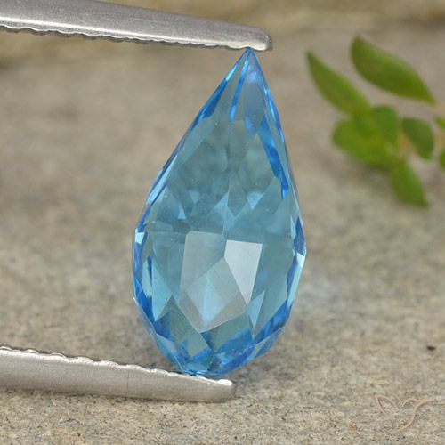 2.58ct Natürlicher Swiss Blue Topas, Briolette, VVS-VS