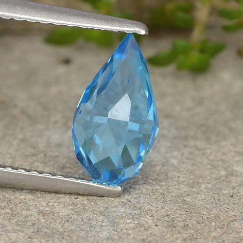 2.42ct Natürlicher Swiss Blue Topas, Briolette, VVS-VS