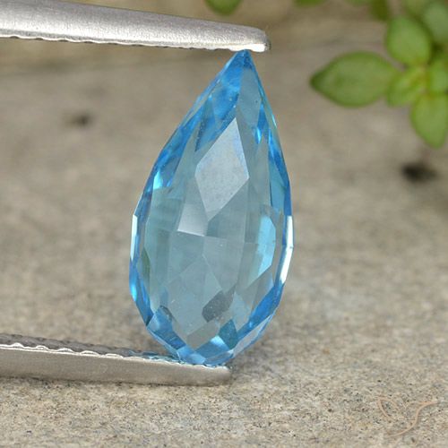 2.82ct Natürlicher Swiss Blue Topas, Briolette, VVS-VS