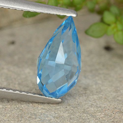 2.67ct Natürlicher Swiss Blue Topas, Briolette, VVS-VS