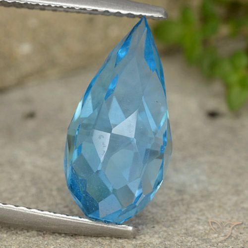 6.52ct Natürlicher Swiss Blue Topas, Briolette, VVS-VS