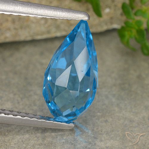 2.63ct Natürlicher Swiss Blue Topas, Briolette, VVS-VS