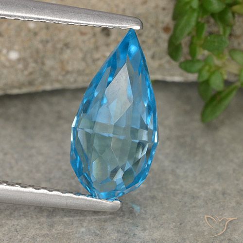 2.61ct Natürlicher Swiss Blue Topas, Briolette, VVS-VS