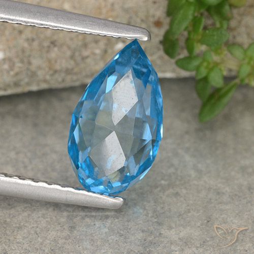 3.59ct Natürlicher Swiss Blue Topas, Briolette, VVS-VS