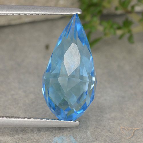 6.65ct Natürlicher Swiss Blue Topas, Briolette, VVS-VS