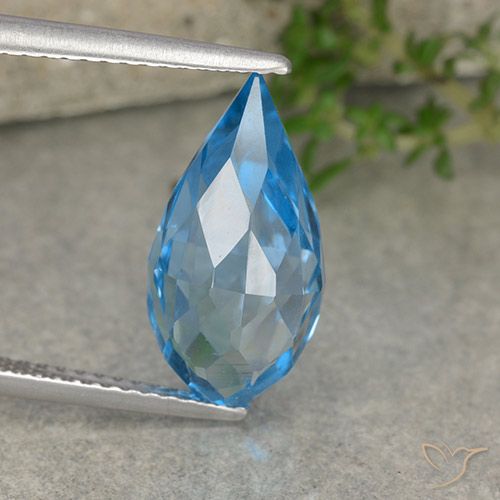6.71ct Natürlicher Swiss Blue Topas, Briolette, VVS-VS