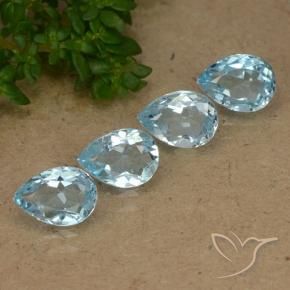 3.45 ct natürliche Himmerlblau Topas-Edelsteine, Birnenform, VVS-VS