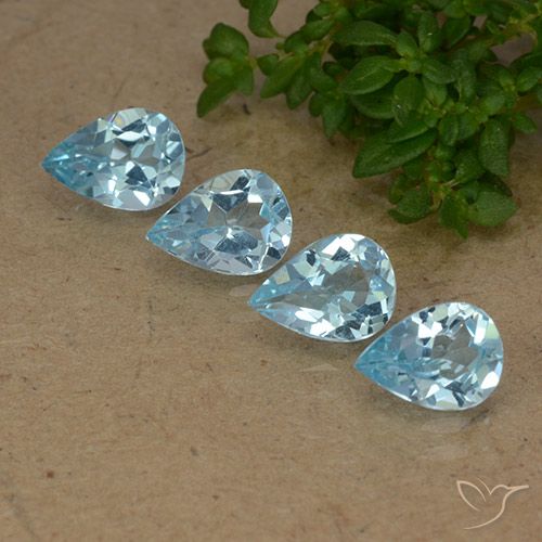 2.88ctw Natürlicher Swiss Blue Topas, Birnenform, VVS-VS