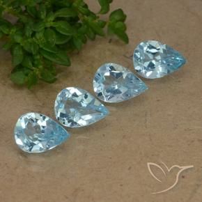 2.88 ct natürliche Swiss Blue Topas-Edelsteine, Birnenform, VVS-VS