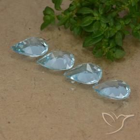 2.88 ct natürliche Swiss Blue Topas-Edelsteine, Birnenform, VVS-VS