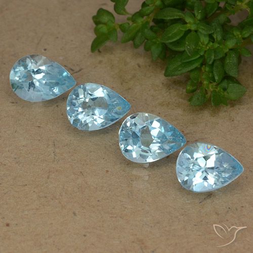 2.88ctw Natürlicher Swiss Blue Topas, Birnenform, VVS-VS