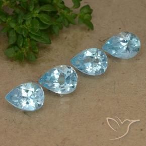 2.88 ct natürliche Swiss Blue Topas-Edelsteine, Birnenform, VVS-VS