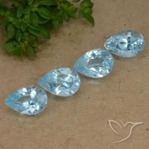 3.08 ct natürliche Swiss Blue Topas-Edelsteine, Birnenform, VVS-VS