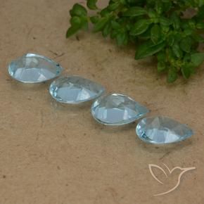 3.08 ct natürliche Swiss Blue Topas-Edelsteine, Birnenform, VVS-VS