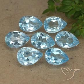 3.83 ct natürliche Himmerlblau Topas-Edelsteine, Birnenform, VVS-VS