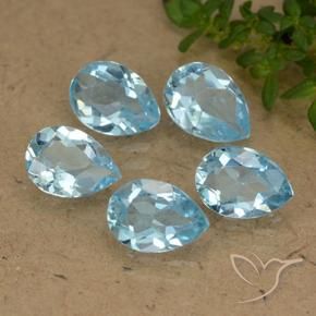 3.87 ct natürliche Himmerlblau Topas-Edelsteine, Birnenform, VVS-VS