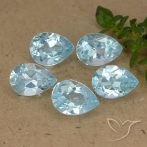 4.39 ct natürliche Himmerlblau Topas-Edelsteine, Birnenform, VVS-VS