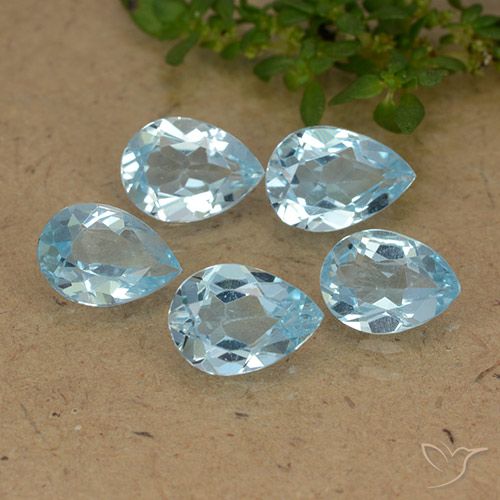 3.82ctw Natürlicher Swiss Blue Topas, Birnenform, VVS-VS