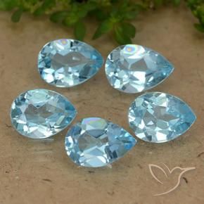 4.36 ct natürliche Himmerlblau Topas-Edelsteine, Birnenform, VVS-VS