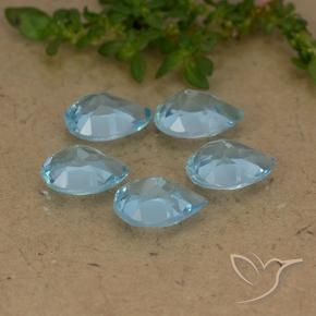 4.36 ct natürliche Himmerlblau Topas-Edelsteine, Birnenform, VVS-VS