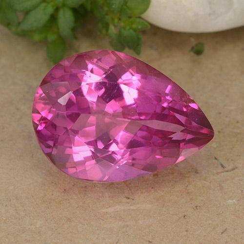 6.73ct Natürlicher Mittel-Dunkelrosa Topas, Birnenform, VVS-VS