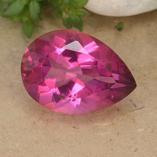 6.20ct Natürlicher Mittel-Dunkelrosa Topas, Birnenform, VVS-VS