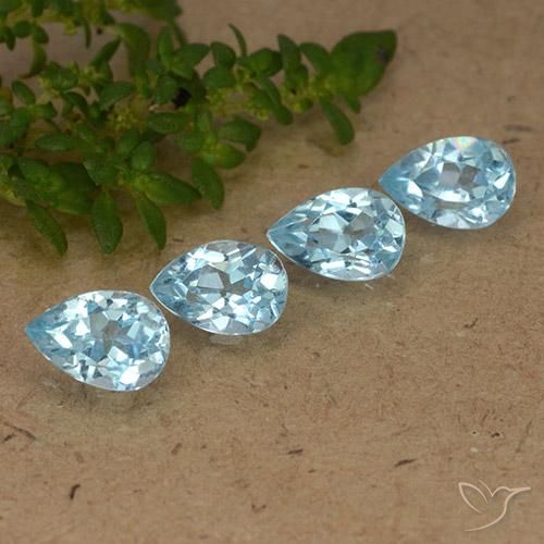 2.51 ct natürliche Swiss Blue Topas-Edelsteine, Birnenform, VVS-VS